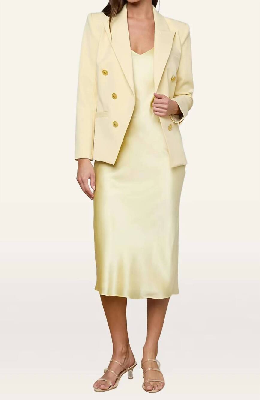 NEW L'AGENCE kyomi double breasted blazer in lemon